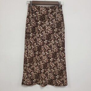 Princess Polly Womens Y2K Dark Floral Forest Fairy Midi Skirt Size 0‎ Brown